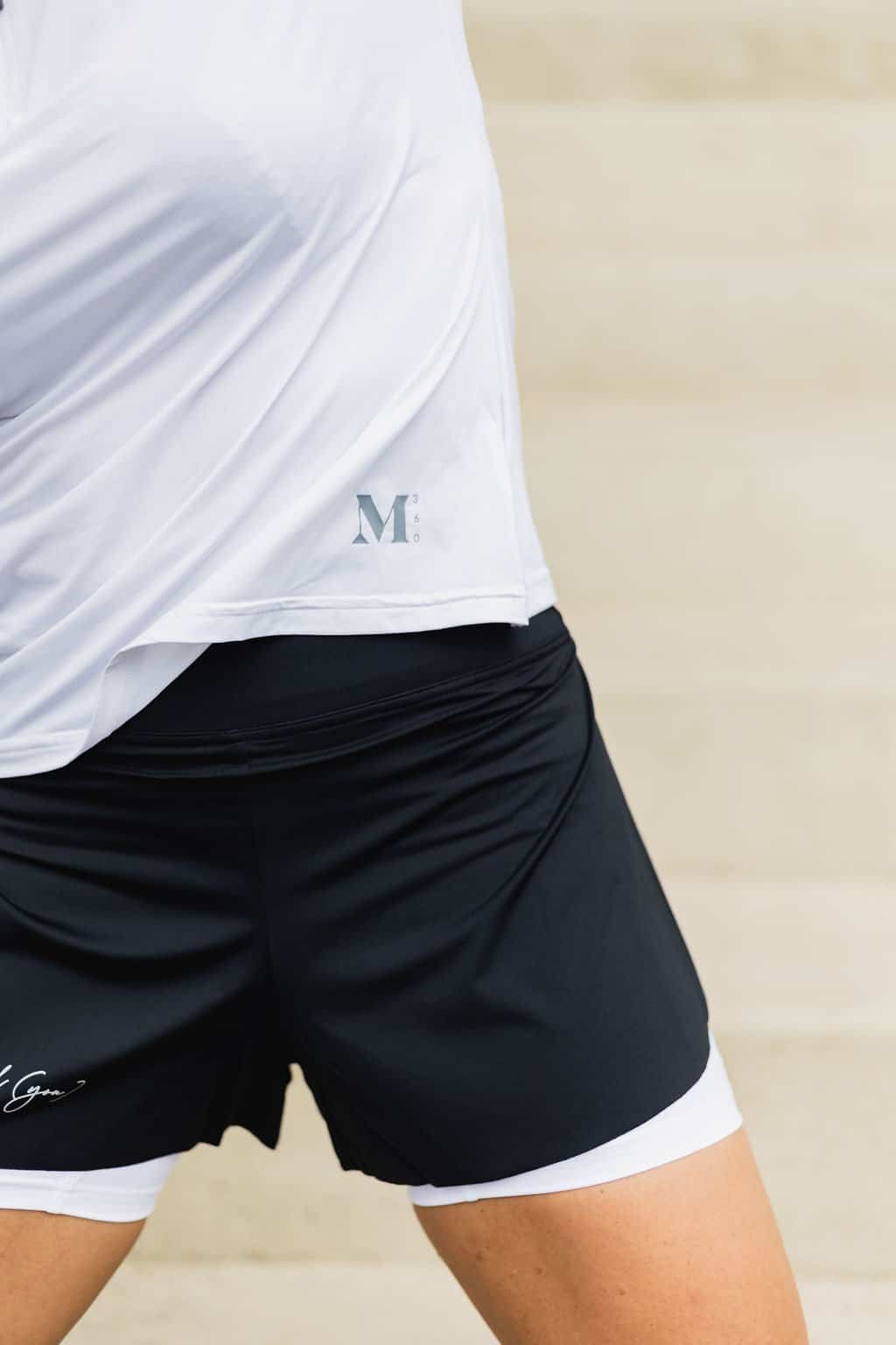 short de running écoresponsable Noir - Blanc