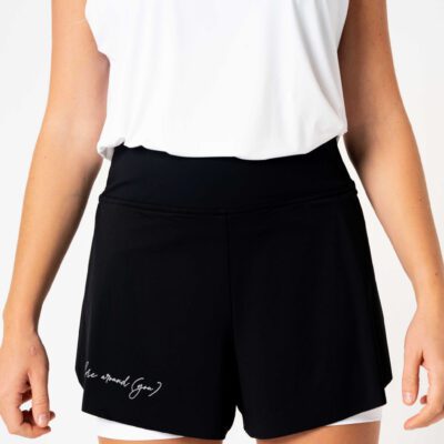 Eco-responsible running shorts Black - White