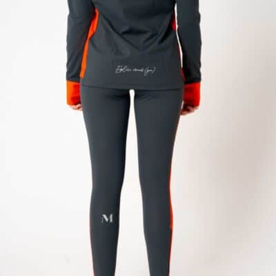 Milieuvriendelijke dames legging Grijs - Oranje